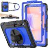SEYMAC stock Custodia per Samsung Galaxy Tab S9 FE 10.9''/ S9 11'' 2023, Custodia Antiurto Tab S9 FE con Proteggi Schermo/Porta Penna/Cinturino da Polso Girevole 360 e Supporto, Blu