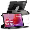 ebestStar - Cover per Lenovo Tab M11, Custodia Protezione Rotazione 360, Pelle PU, Nero + Vetro Temperato
