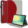 Succtopy Cover per Samsung Galaxy Tab S10 Lite 10.9 2025 /S10 FE 10.9 2025/ S9 FE 2023 Custodia in Pelle PU con Funzione di Supporto Case Protettiva con Portapenne Rosso