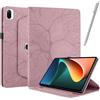 NETANY Rotating Custodia per Xiaomi Pad 5 / Pad 5 Pro, con penna PU Pelle Flip Cover, con portapenne Supporto Rotazione 360 Protettiva Cover [Auto Sveglia/Sonno] - Oro Rosa