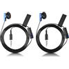 Flylin Mono auricolare da gioco 2 pezzi, in-ear blu 3,5 mm | Cuffie con clip per PS4 Controller Gaming