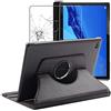ebestStar - Cover per Huawei MediaPad M5 Lite 10.1, Custodia Protezione Rotazione 360, Pelle PU, Nero + Vetro Temperato