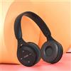Generic SanSixi Cuffie Auricolari Compatibili con Bluetooth Cuffie Senza Fili Auricolari Stereo Pieghevoli per lo Sport Micro Auricolare a Mani Libere Lettore MP3 (Black)