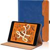 Oduio Custodia per iPad Mini 5 4 3 2 1 Generazione 7,9 pollici Pelle Tablet Case, Multi-angli Supporto Pieghevole Cover Protettiva con Tasca, Pencil Loop, Auto Sveglia/Sonno - Blu