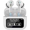 ZZHAO Cuffie Bluetooth Auricolari Wireless con Schermo Touch a Colori, Cancellazione Attiva Rumore ANC, Controllo Impronta Digitale, Suono HiFi Bassi Potenti, Lunga Durata Batteria per iOS Android