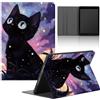 Yimctoie Tablet Cover per Lenovo Tab M10 3e Génération 10,1TB-328FU/328XU,Cartoon Anime Kawaii Black Cat Modello Custodia Stand Multi-Angoli PU Flip Cover Soft TPU Bumper Silicone Case,Cute
