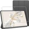 ebestStar - Cover per Honor Pad 9, Custodia Silicone Protezione Flip Magnetica, Slim Case Sottile, Nero + Vetro Temperato