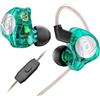 keephifi CCZ MC02 - Auricolari da gioco con cancellazione del rumore, in-ear, jack 3,5 mm, bassi profondi IEM, microfono, cuffie DJ 10 mm, doppio DD