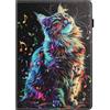 Generico DayQiQiPu Caso per Samsung Galaxy Tab S3 SM-T820/T825 9,7 Pollici 2017 Motivo della micia Pelle PU Cover Custodia con Flip Stand Fessura Auto Sveglia/Sonno,05