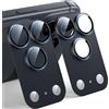 TAURI 2 Pezzi Pellicola Fotocamera per iPhone 18 Pro,Nero | Copertura Totale in Vetro Temperato 9H con Anello, Piastra in Metallo Opaco, Resistente ai Graffi