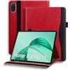 ONETHEFUL Custodia per Honor Pad X8a 11 Pollici 2024 Flip Cover in PU Ultra Sottile con Funzione di Supporto per Slot per Schede Custodia per Tablet Honor Pad X8a Rosso