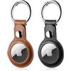 LETREEN Airtags Portachiavi in Pelle di 2 Pezzi, Porta Air Tag per GSP, Apple, Chiavi Zaini e Animale, Custodia Anti-graffio, Mantiene Forte il Segnale GPS