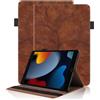 Vkooer Custodia per iPad 10.2 Pollice 2021/2020/2019, iPad 9/8/7 Generazione Cover Custodia Protettiva Pelle PU Flip Tasca Smart Cover Case per iPad Air 3 2019 / iPad Pro 10.5 2017, Marrone