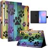 LSPCASA Custodia per Samsung Galaxy Tab S10 FE Plus 13,1 pollici in pelle PU Premium Flip Case con scomparti per carte e funzione stand Tablet Cover per Samsung Galaxy Tab S10 FE+, zampa di gatto