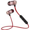 cigemay Auricolare Bluetooth con Magnete, Cuffie Wireless in Gomma Morbida con magneti di Fissaggio incorporati e Batteria da 60 mAh Adatto per iOS per Android per Sport all'Aria Aperta(Oro Rosa)