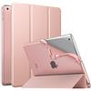 MoKo Cover per iPad 9a/8a/7a Gen 10,2 2021/2020/2019, Oro Rosa | iPad Cover in TPU e Pelle PU Semi-Trasparente Sostegno Supporto Sottile con Morbido TPU Cover con Auto Svegliati/Sonno