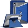 DINGGUAGUA Ruotare Custodia per Lenovo Tab P12 12.7 Pollici 2023 TB371FC Tablet,Cover Trasparentecon Supporto Ruotabile a 360°e S Pen Holder,Blu Scuro