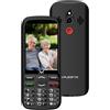 Majestic SILENO 35 BK - Senior phone display 3.5", Dual nano SIM, wireless audio, fotocamera, tasto SOS, Base di ricarica, ingresso per schede microSD, Nero
