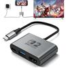 Truhuova Docking Station 3 in 1 USB-C con 4 K a 120 Hz, ricarica PD 100 W, 2 porte USB 3.0, docking compatto portatile, compatibile con Nintendo Switch, Switch 2, Steam Deck/ROG Xbox