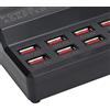 ciciglow Caricatore USB, 5V 12A 10 Porte Stazione di Ricarica Hub USB Caricatore Rapido USB Power Hub Strip Plug Dock Block per Telefono Tablet MP3 MP4 DV