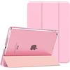 MoKo Cover Custodia Per iPad 9a/8a/7a Gen. 2021/2020/2019, Fiore Rosa | Cover Custodia Per iPad 10.2'', Ultra Sottile Leggero in Triplice Auto Sveglia/Sonno con Retro Semi-trasparente Rigido