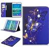 X-Best Caso sveglio abbastanza per Samsung Galaxy Tab S2 8. 0, Cuoio Premium copertura del basamento della cassa del foglio per il 2015 Galaxy Tab S2 farfalla viola