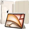 EspZanthic Custodia per iPad Air 13 Pollici M4/M3/M2 (2026/2025/2024) con Portapenne, Chiaro Trasparente Retro Conchiglia Sottile Antiurto Tablet Cover, Auto Sveglia/Sonno, Galassia