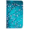 AIFILLE Compatibile per Custodia Portafoglio Tablet Samsung Tab A 7 2016 T280/T285 Blu Antiurto Protettiva in PU Pelle Originale Fiore Rosa Flip Cover con Chiusura Magnetica e Funzione Supporto