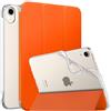 MoKo Cover per iPad mini 7a(A17 Pro)/6a 8,3 pollici 2024/2021, Arancione | iPad Cover in TPU e Pelle PU Semi-Trasparente Sostegno Supporto Sottile con Morbido TPU Cover con Auto Svegliati/Sonno