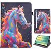 Bemoloon PU Tablet Cover per Samsung Galaxy Tab S10 Lite/S10 FE/S9 FE 10.9 SM-X510/X520 - Colori Vibranti & Design alla Moda, Anti-Graffio, Sblocco/Standby Automatico, Cavallo Colorato