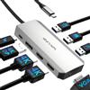WAVLINK Docking station USB C per laptop, quattro monitor con doppio HDMI, DP, VGA, PD 100 W, 3 porte USB 2.0 per dispositivo wireless, compatibile con Lenovo, HP, Dell, Windows System