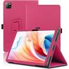 Envibe Custodia per Oscal Pad 50 Wifi, 10.1 inch, Cover Tablet Oscal Pad 50 Wifi, Copertura Protettiva Pieghevole con Supporto per Matita e Cinturino da Polso, Protezione Completa. (Rosso)