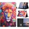 LSPCASA Custodia per Lenovo Idea Tab 11 pollici 2025 TB-336ZU TB-336FU Flip Pelle Custodia Protettiva con Funzione Stand Slot Carte Porta Penna Compatibile per Lenovo Idea Tab 11 Custodia Leone