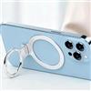 Generic Supporto magnetico 2 in 1 per dito pieghevole per iPhone 17 16 15 14 13 12 Pro Max (bianco)