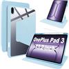 Lemxiee Cover per OnePlus Pad 3 Case,Custodia in pelle PU + Acrilico trasparente per supporto rotante & Slot per penna