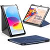 INFILAND Custodia per iPad (A16) 11a/10a generazione (2025/2022), supporto pieghevole per orizzontale e verticale, funzione Auto Sleep/Wake, blu scuro