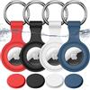 Joremx per AirTag Portachiavi, 4 Pack (Nero+Bianco+Rosso+Blu) | Impermeabile IPX8, Silicone Porta per AirTag di 1ª e 2ª Gen, Segnale Inalterato, Attaccare a Chiavi/Valigie/Collari per Cani