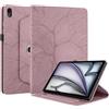Succtopy Cover Compatibile con iPad Air 11 Pollici M3/M2 (2025/2024) Cover in Pelle PU con 360 Gradi di Rotazione Custodia Protettiva con Porta Penna per iPad Air 11 M3/M2 (2025/2024) Oro Rosa