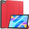 FTRONGRT Cover Per Teclast P40 HD Cover, Ultrasottile Custodia in Pelle PU, Con stand Per Teclast P40 HD -Rosso