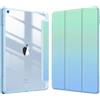 FINTIE Cover per iPad 9a/8a/7a Generazione 10,2 Pollici (2021/2020/2019) | [con Portapenne] Antiurto Sottile Custodia Posteriore Trasparente Case con Auto Sveglia/Sonno,Seaside Ombre