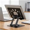 Generic Supporto per tablet girevole a 360° per scrivania, simpatico supporto regolabile in metallo a forma di zampa di gatto, accessori da viaggio per iPad Pro/Air/Mini, iPhone Pro/Max/Plus e altri tablet