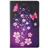 CaseFun Custodia per Samsung Galaxy Tab A 2019 Tablet da 10.1 Pollici Leggero in Pelle PU Simpatico Bellissimo Modello Portafoglio Antiscivolo con Supporto per Carte (Doppio Pieris)
