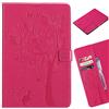 LEMORRY Cover per Samsung Galaxy Tab E 9.6/T560 Custodia Sbalzato Pelle Cuoio Flip Portafoglio Protettivo MagneticoSilicone TPU Cover Custodia per Galaxy Tab E 9.6, Fortunato Albero (Rosa)