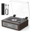 Mycket Lettore CD portatile con doppio altoparlante stereo integrato, piccoli lettori CD vintage per la casa, lettore CD ricaricabile con ingresso/uscita Bluetooth, riproduzione USB, ingresso AUX