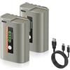 CITYORK DMW-BLK22D - 2 batterie di ricambio USB-C 2500 mAh per Panasonic LUMIX DC‑S5, S5KL, GH6, GH5M2, GH6L, S5M2 e DC‑S5M2X