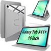 Lemxiee Cover per Samsung Galaxy Tab A11 Plus & A9 Plus 11 Case Custodia in pelle PU + Acrilico trasparente per supporto rotante & Slot per penna