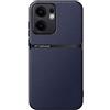 Kepuch Cover per Oppo Reno 13 F 5G Intl - Custodia Case Piastra Metallica Incorporata Litchi Grano - Blu