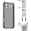 Generic XDcase - Custodia per cellulare Candy fai da te staccabile con foro per cordino antiurto per iPhone 17 (nero trasparente)