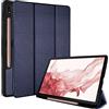 TECHGEAR Cover Compatible con Samsung Galaxy Tab S8 11 2022 (SM-X700 / SM/X706) Custodia Smart Cover tri-fold [Compatibile con penna] con protezione d'angolo [Sveglia Automatica] - Blu