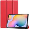 Kepuch Custer Cover per Samsung Galaxy Tab S6 Lite 2024 2022 2020 P620 P625 P627 P613 P619 P610 P615,PU-Pelle Case Custodia - Rosso